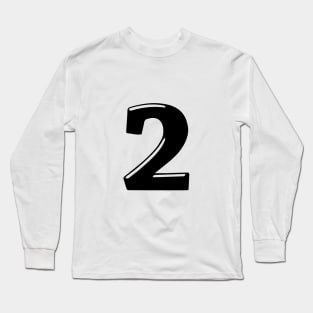 Number 2 in color black 3d font design Long Sleeve T-Shirt